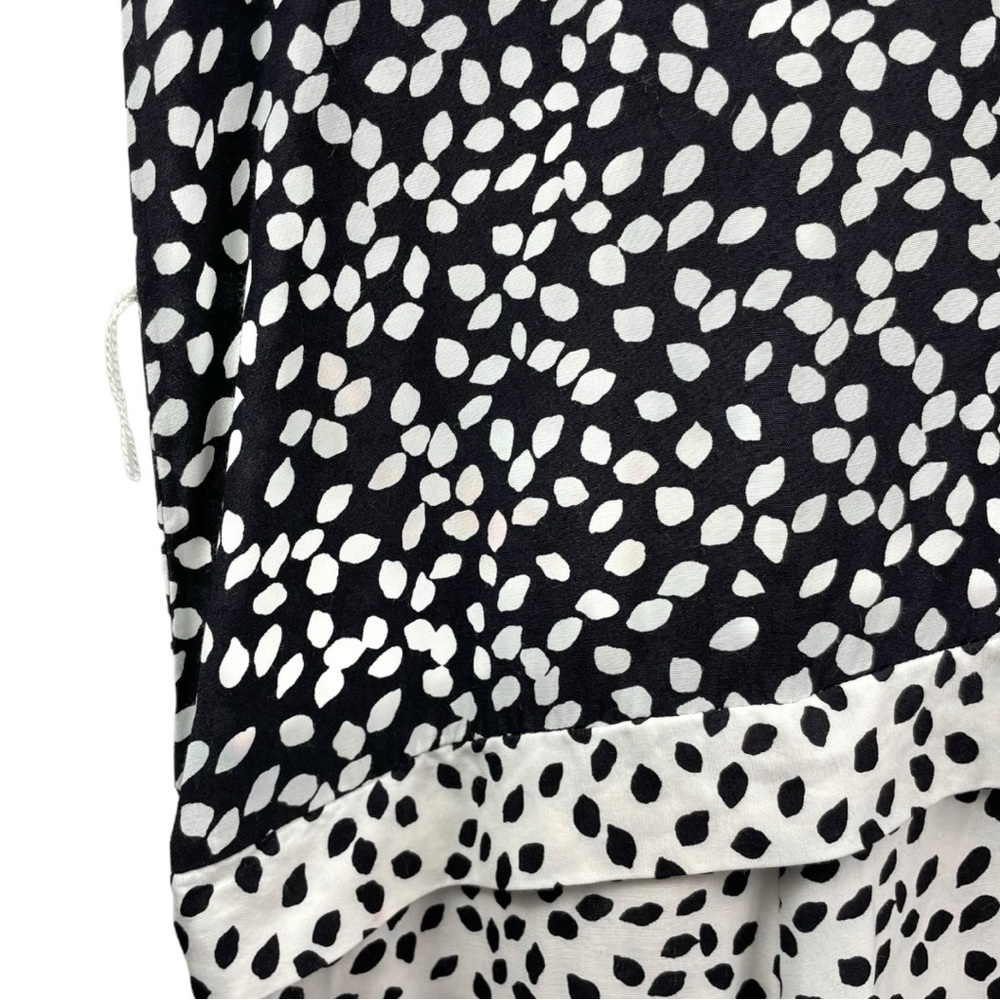 Vintage Navy and White Reverse Printed Drop Waist Short Sleeve Midi Dress - Picture 6 of 6